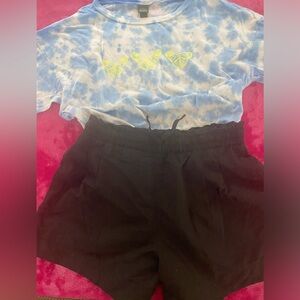 Black XS shorts & short sleeve top wild fable small